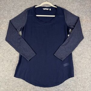 Athleta Pomona Top Long Sleeve Striped Blue Womens Medium M